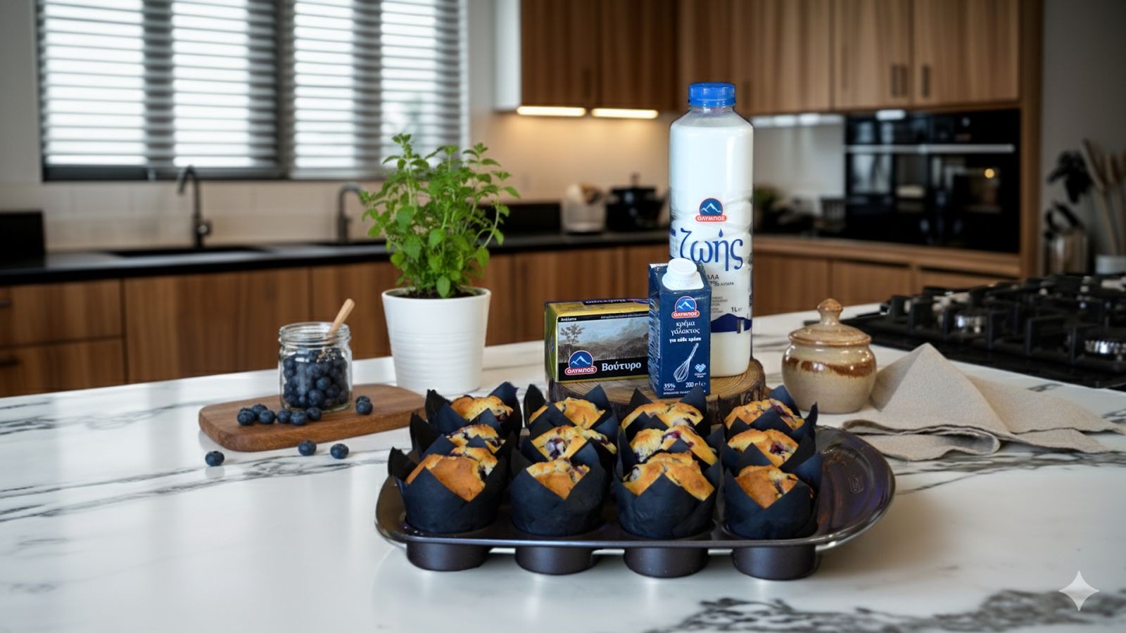 Αφράτα cupcakes με μύρτιλα photo